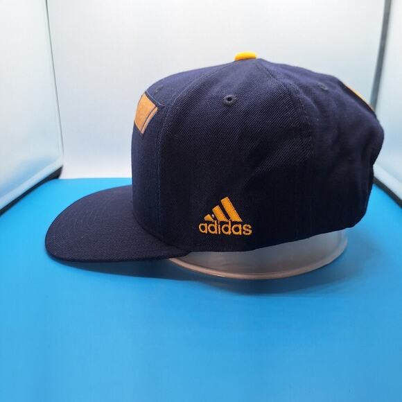 Adidas Utah Jazz Flat Brim Snapback Hat Blue Wool Cap NBA - Picture 4 of 8